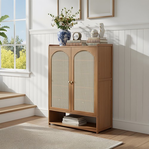 Bamboo door shoe storage - bamboo,