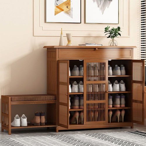 Shoe cabinet bamboo storage - shoe,