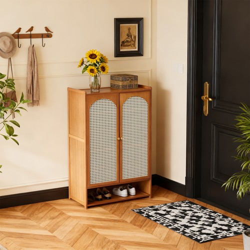 Bamboo door shoe storage - 2-door,