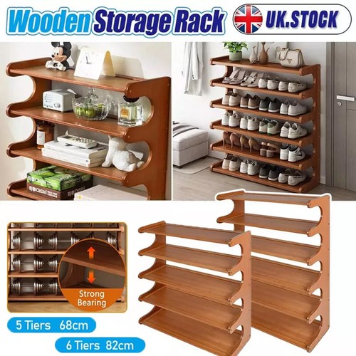 Tier wooden shoe rack - 4/5/6,