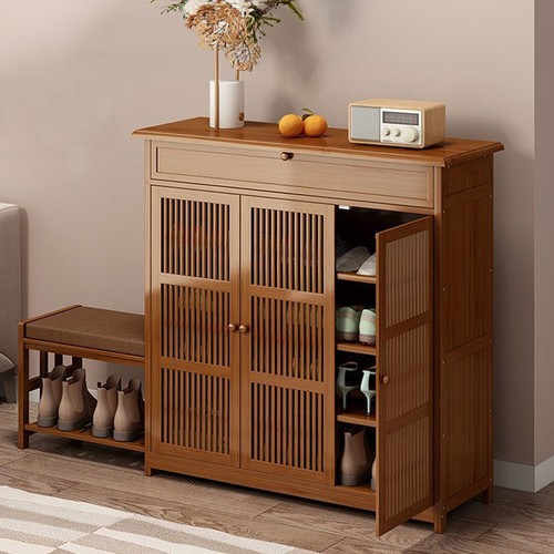 Bamboo shoe rack cabinet - rack,