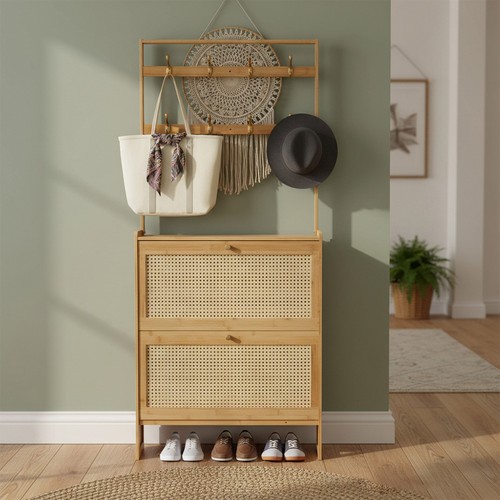 Bamboo shoe cabinet clothes - cabinet,