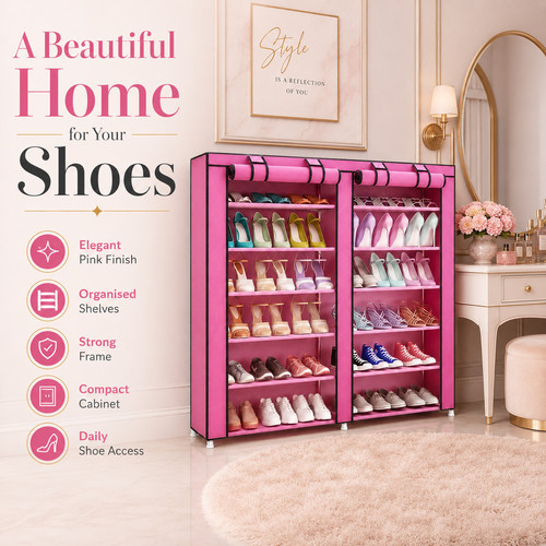 Pink tier canvas shoe - 6, rack